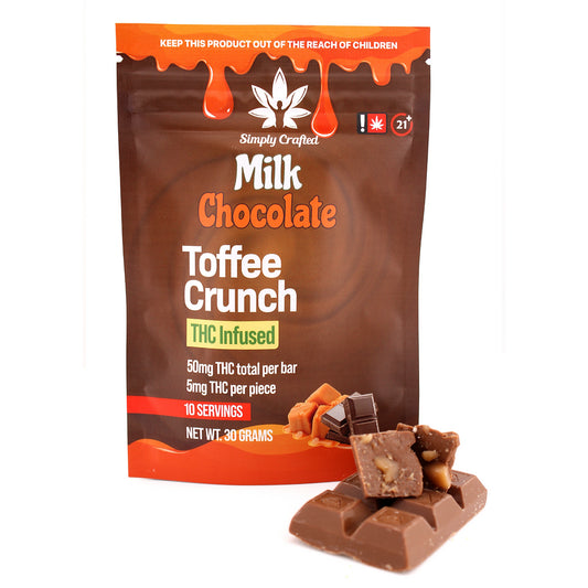 Milk Chocolate Toffee Crunch Bar | 50mg THC